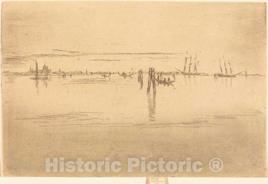 Art Print : James McNeill Whistler, Long Lagoon, 1880 - Vintage Wall Art