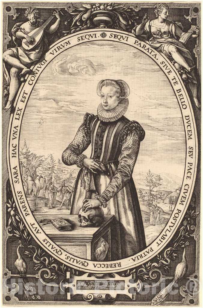 Art Print : Hendrik Goltzius, Cornelia Van de Capelle, 1589 - Vintage Wall Art