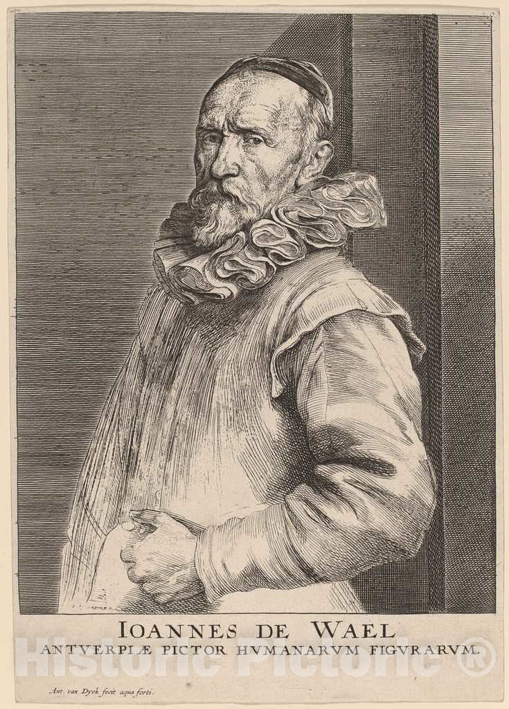 Art Print : Sir Anthony Van Dyck, Jan de Wael, c. 1630 - Vintage Wall Art
