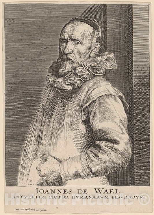 Art Print : Sir Anthony Van Dyck, Jan de Wael, c. 1630 - Vintage Wall Art