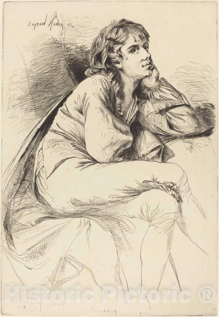Art Print : Haden After Wright, Thomas Haden of Derby, 1864 - Vintage Wall Art