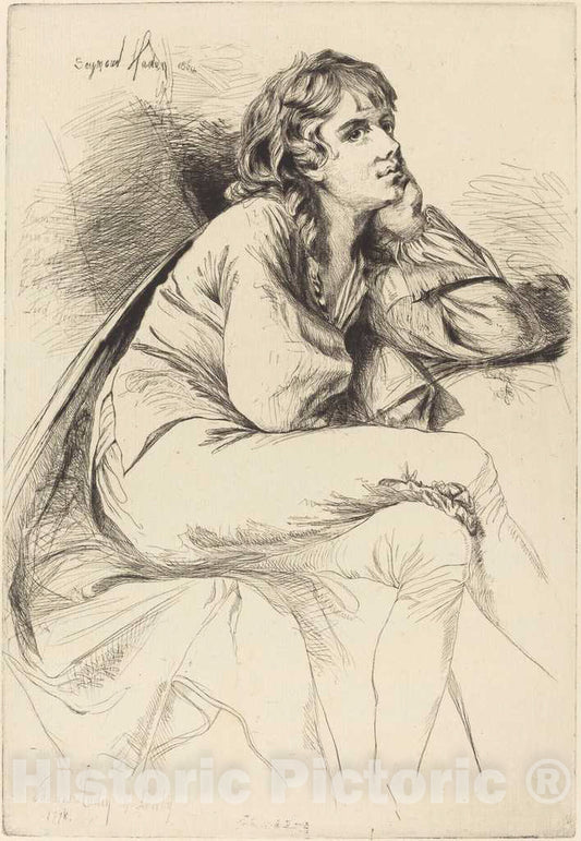 Art Print : Haden After Wright, Thomas Haden of Derby, 1864 - Vintage Wall Art