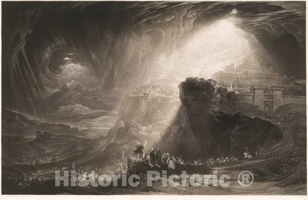 Art Print : John Martin, Joshua Commanding The Sun to Stand Still, 1827 - Vintage Wall Art