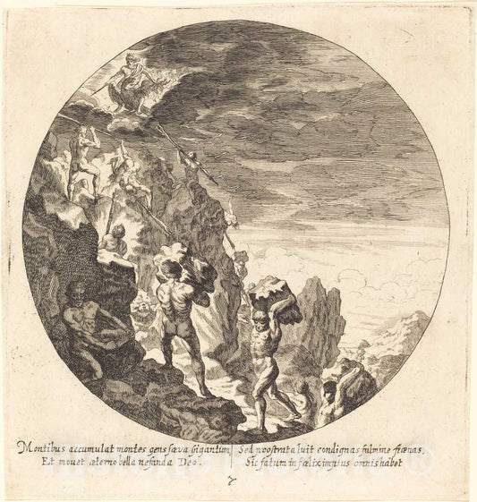 Art Print : Wolfgang, The Elder, Giants Repelled by JOVE, 1665 - Vintage Wall Art