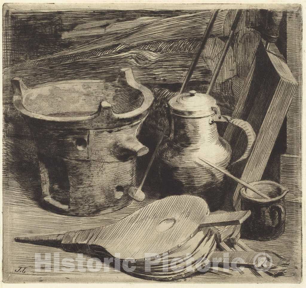 Art Print : Jules-Jacquemart, Fire, 1863 - Vintage Wall Art