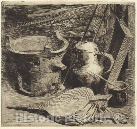 Art Print : Jules-Jacquemart, Fire, 1863 - Vintage Wall Art
