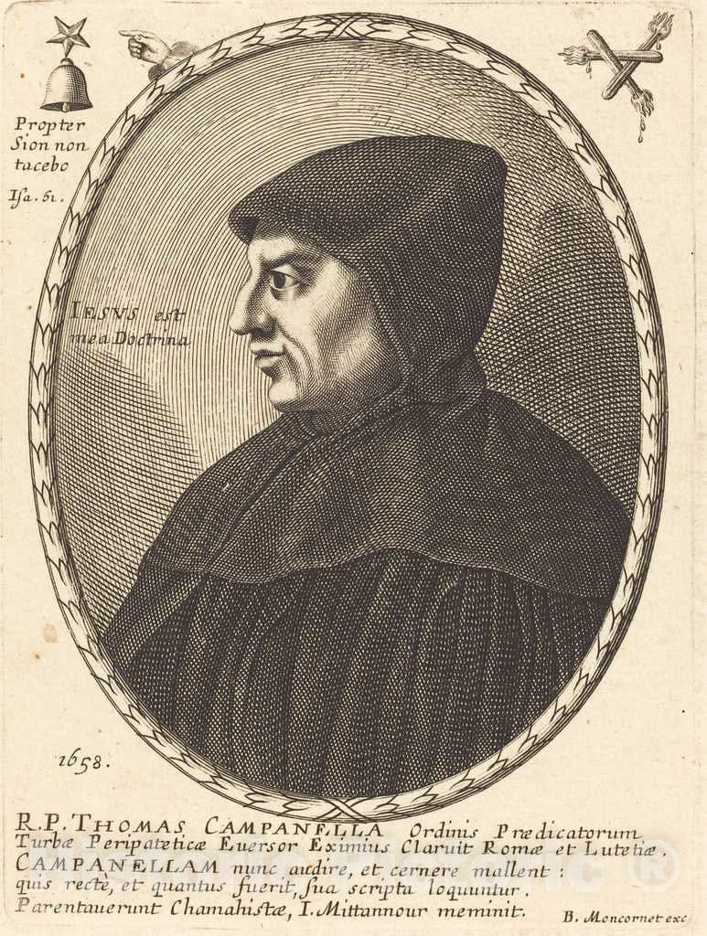 Art Print : Balthasar Moncornet, Thomas Campanella, 1658 - Vintage Wall Art
