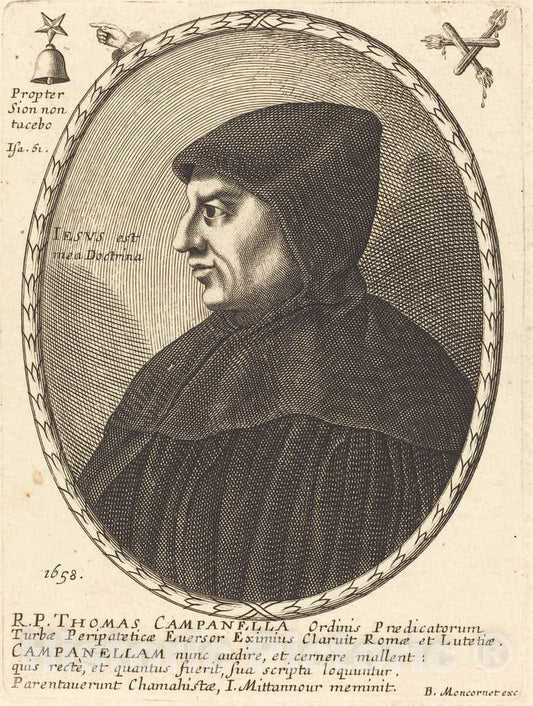 Art Print : Balthasar Moncornet, Thomas Campanella, 1658 - Vintage Wall Art