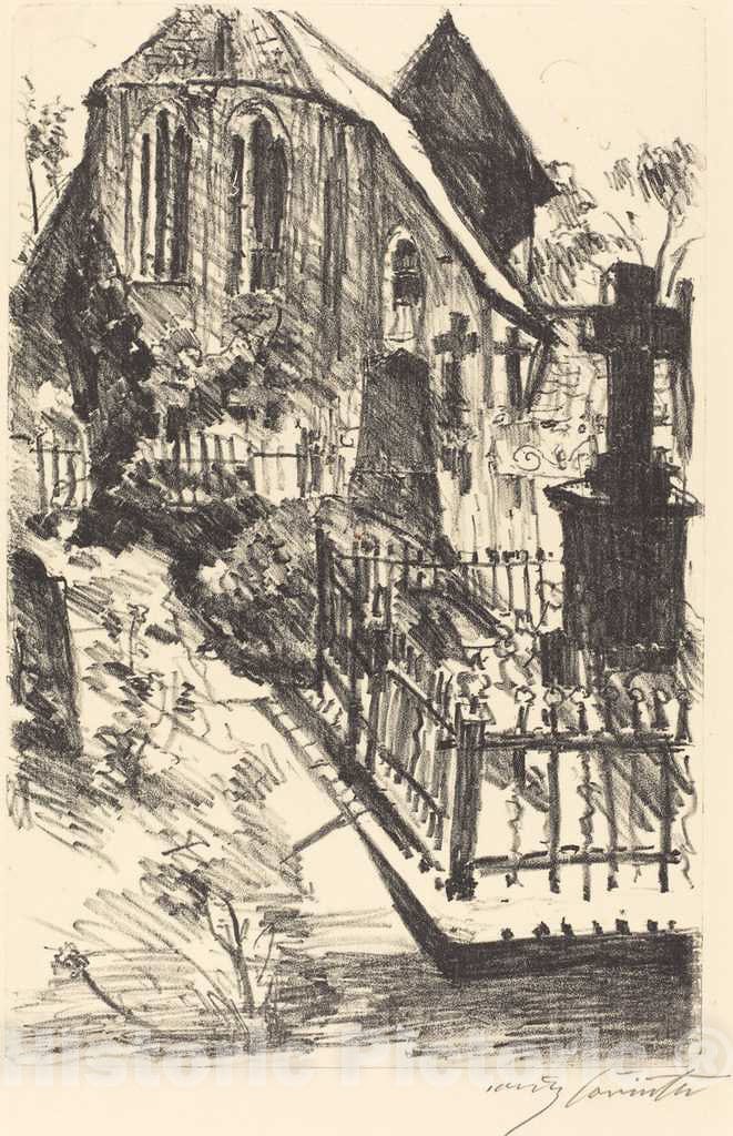 Art Print : Lovis Corinth, Cemetery (Kirchhof), 1916 - Vintage Wall Art