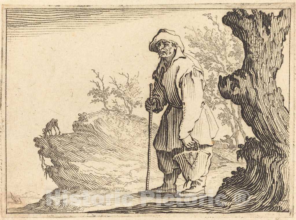 Art Print : Jacques Callot, Peasant with Sack, c. 1617 - Vintage Wall Art