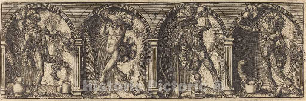 Art Print : Les Divers pourtraicts et Figures VIII, c. 1600 - Vintage Wall Art