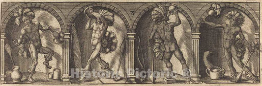 Art Print : Les Divers pourtraicts et Figures VIII, c. 1600 - Vintage Wall Art