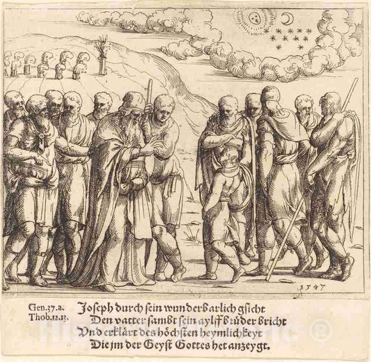Art Print : Augustin Hirschvogel, Joseph Recounts His Dreams, 1547 - Vintage Wall Art