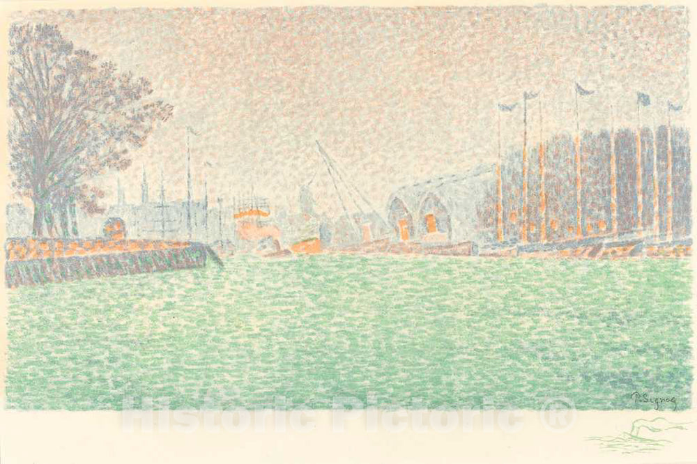 Art Print : Paul Signac, at Flushing (A Flessingue), 1895 - Vintage Wall Art