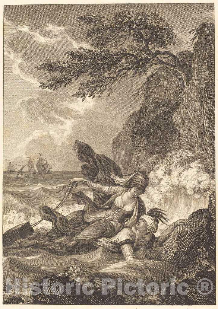 Art Print : Tilliard After Monnet, La Fiancee du roi de Garbe: La Cassette - Vintage Wall Art