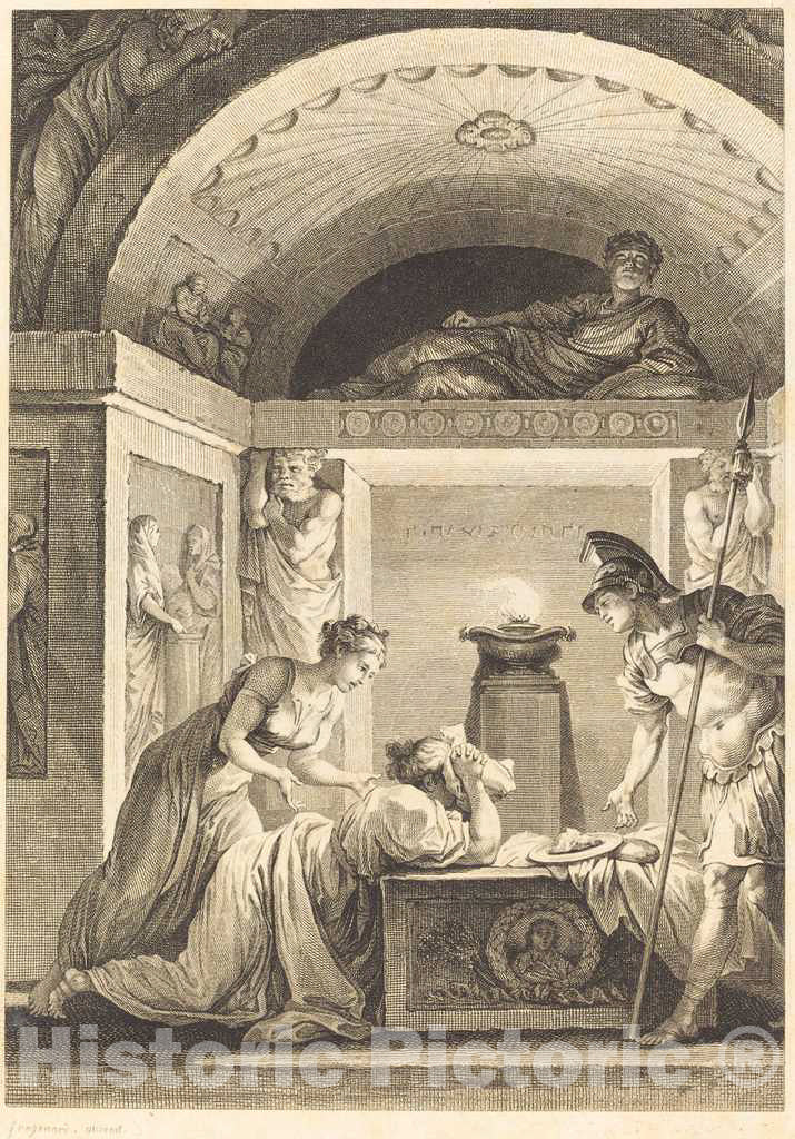 Art Print : Delignon and Duclos, La matrone d'Ephese, 1793 - Vintage Wall Art