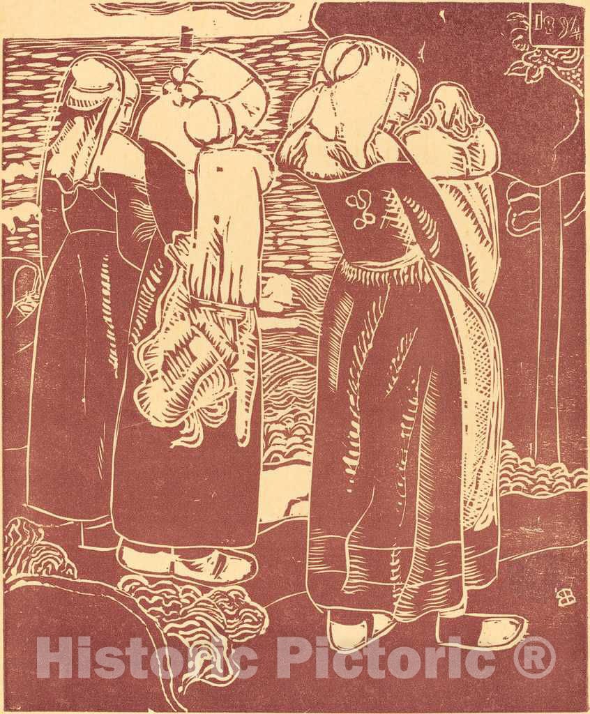 Art Print : Armand SÃ©guin, Three Breton Women with Infants, 1894 - Vintage Wall Art