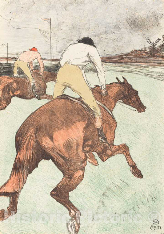 Art Print : Henri de Toulouse-Lautrec, The Jockey (Le Jockey), 1899 - Vintage Wall Art