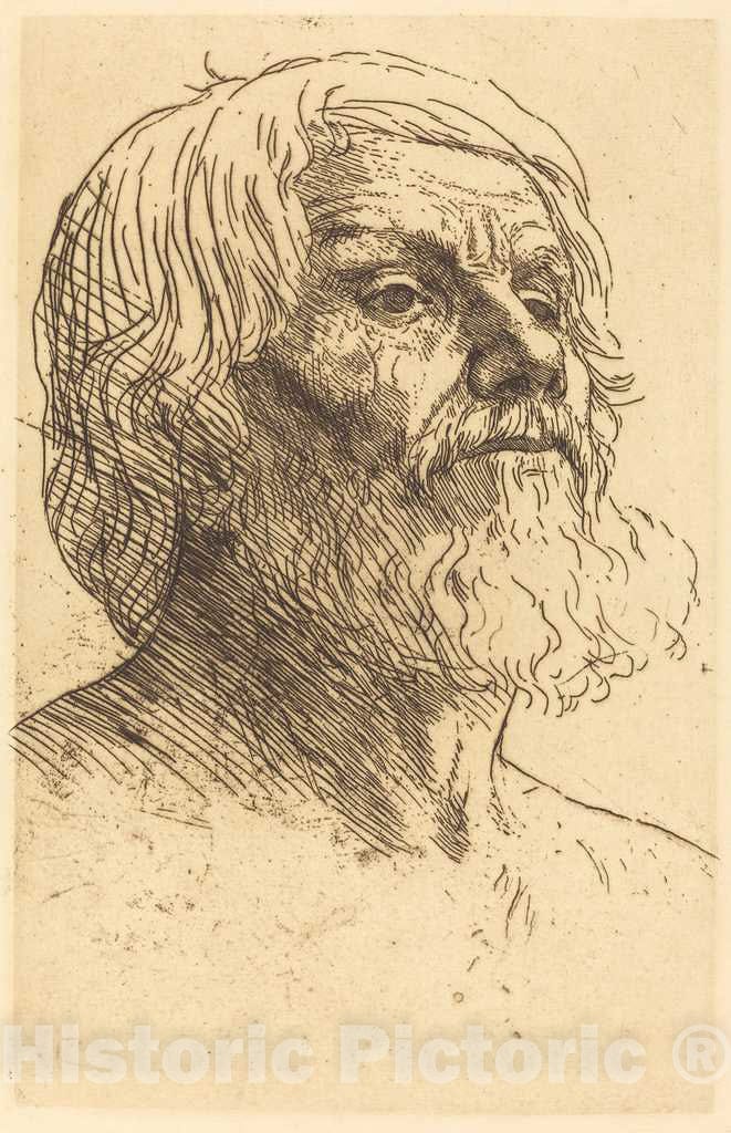 Art Print : Alphonse Legros, Head of a Man (Tete d'homme) - Vintage Wall Art