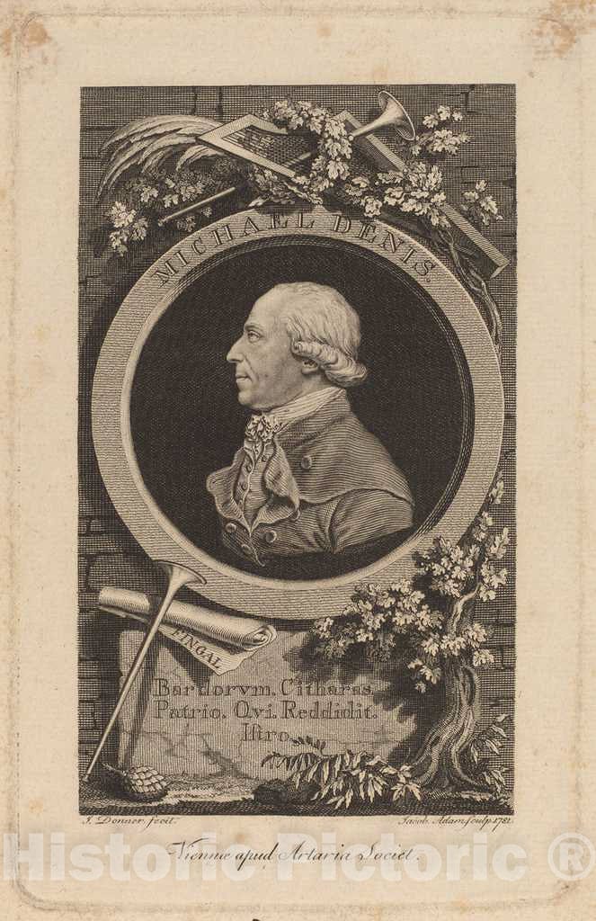 Art Print : Adam After Donner, Johann-Michael Denis, 1781 - Vintage Wall Art