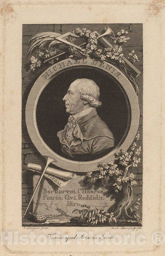 Art Print : Adam After Donner, Johann-Michael Denis, 1781 - Vintage Wall Art