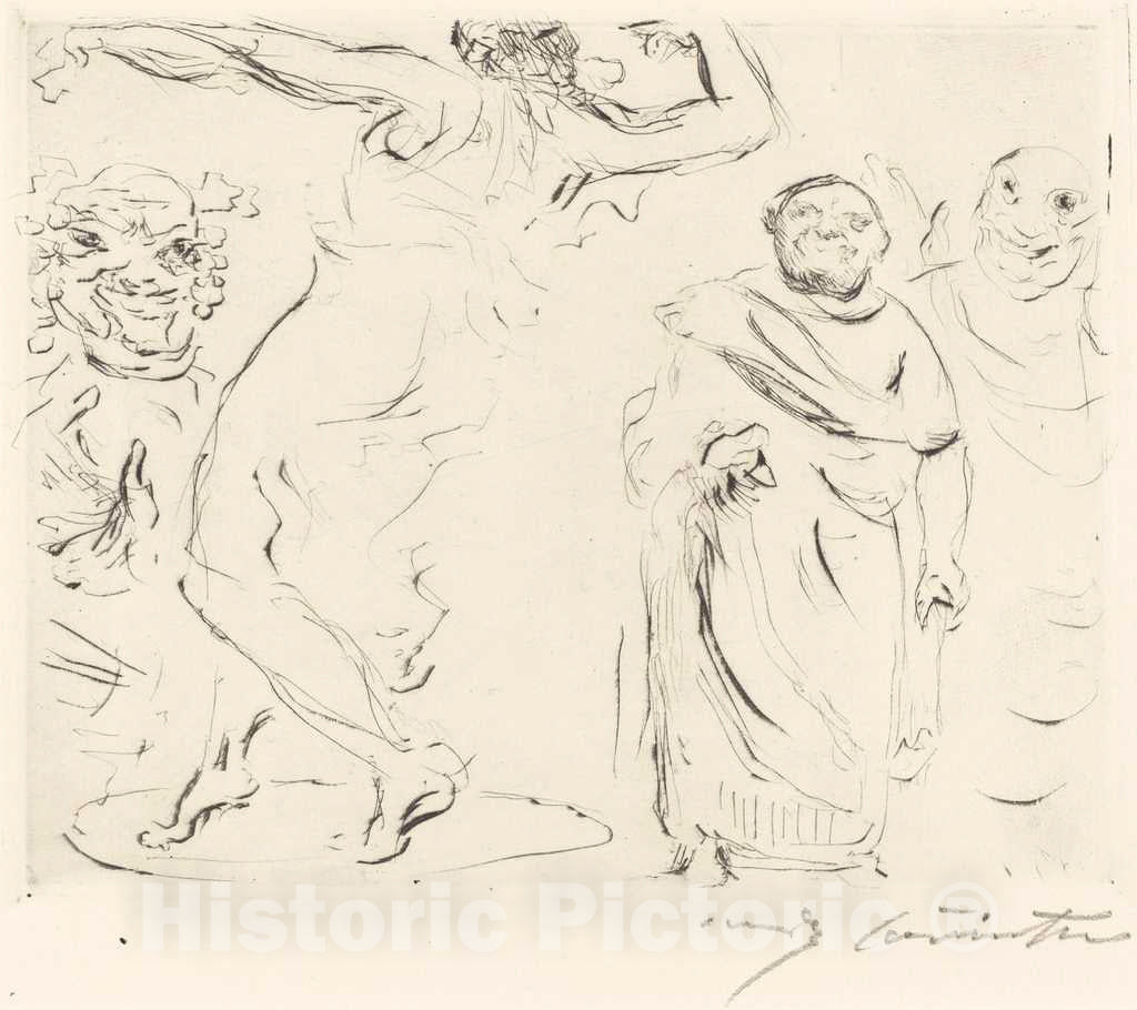 Art Print : Lovis Corinth, The Banquet of Trimalchio: pl.XI, 1919 - Vintage Wall Art