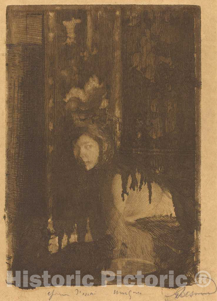 Art Print : Albert Besnard, Woman with a Vase (La Femme au vase), 1894 - Vintage Wall Art