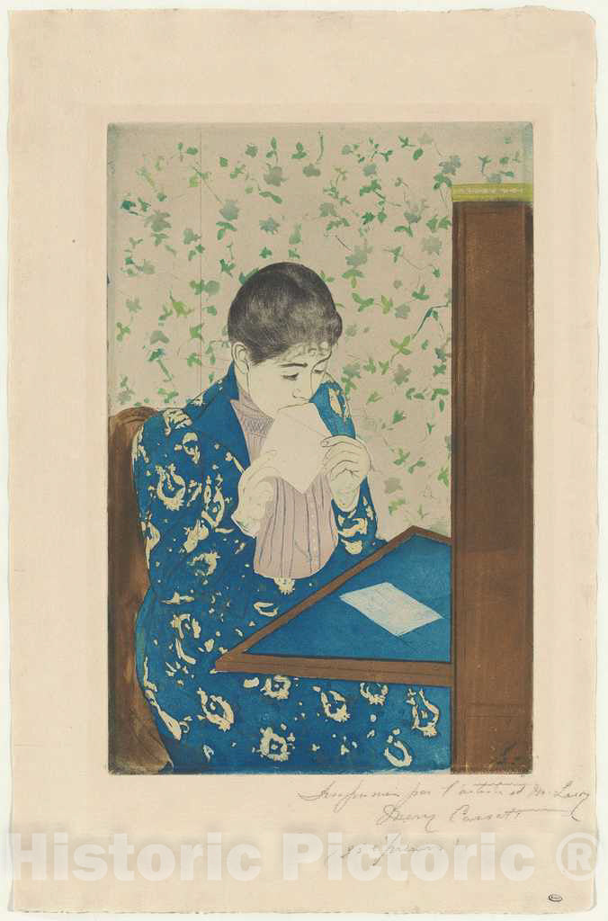 Art Print : Mary Cassatt, The Letter, 1890-1891 - Vintage Wall Art