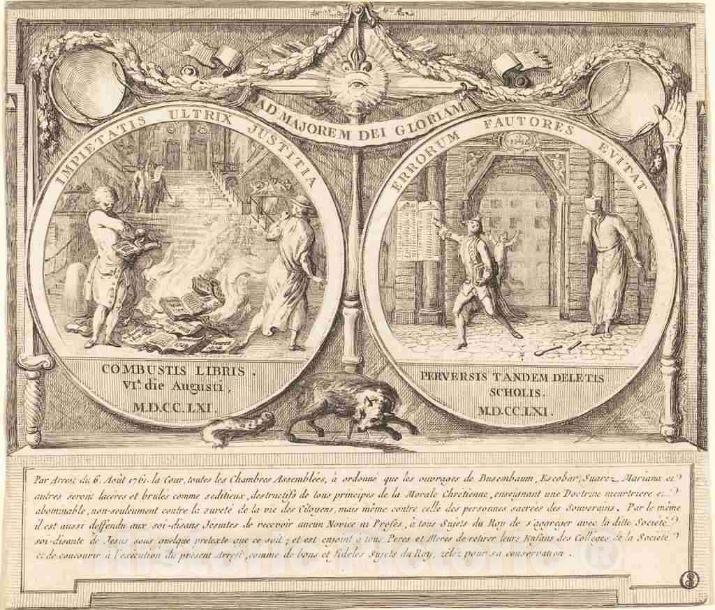 Art Print : Gabriel Jacques de Saint-Aubin, Expulsion of The Jesuits (Expulsion des Jesuites), 1761 - Vintage Wall Art