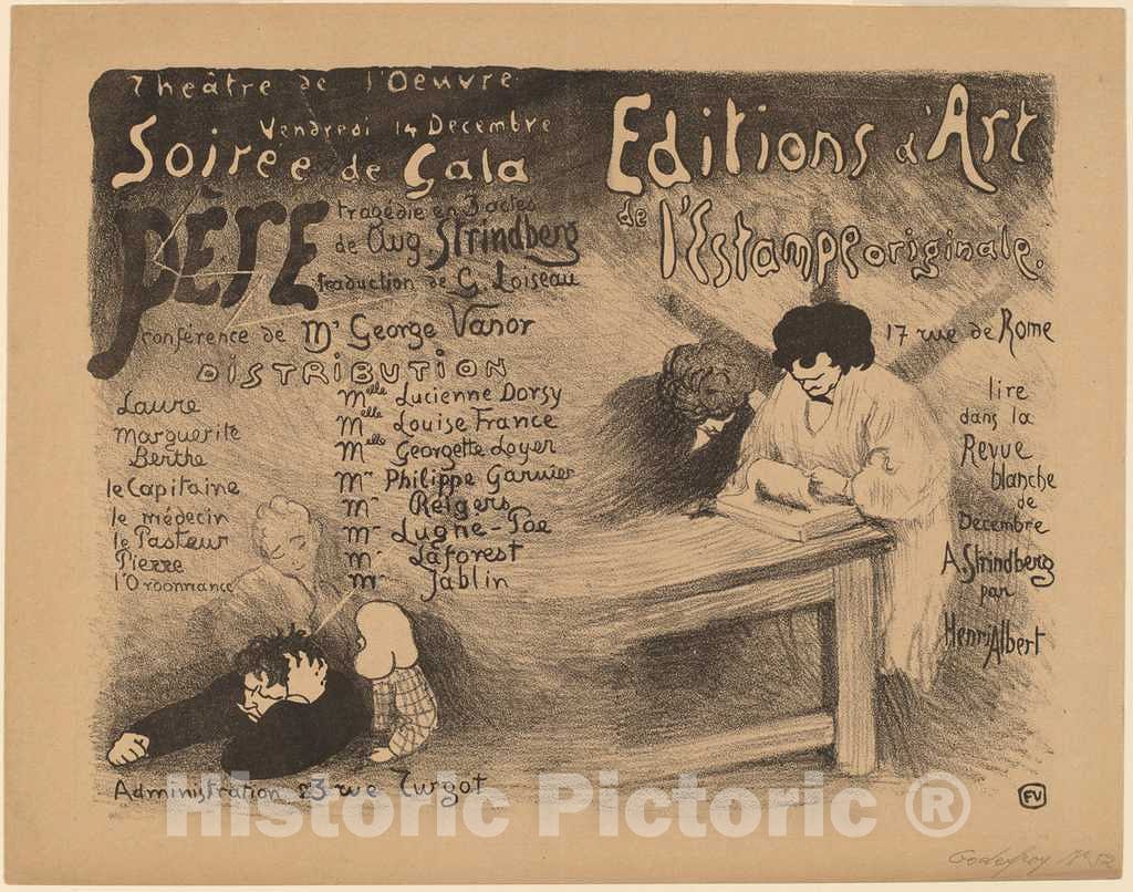 Art Print : FÃ©lix Vallotton, PÃ¨re, 1894 - Vintage Wall Art