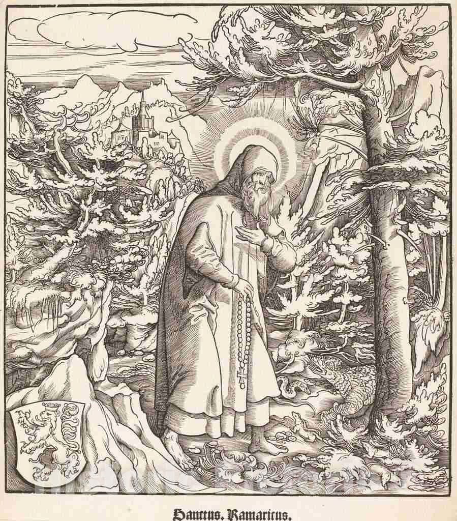 Art Print : Leonhard Beck, Saint Ramaricus, c.1517 - Vintage Wall Art