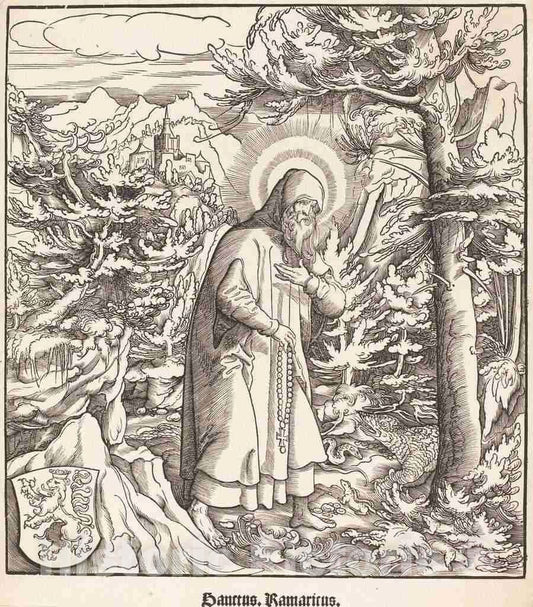 Art Print : Leonhard Beck, Saint Ramaricus, c.1517 - Vintage Wall Art