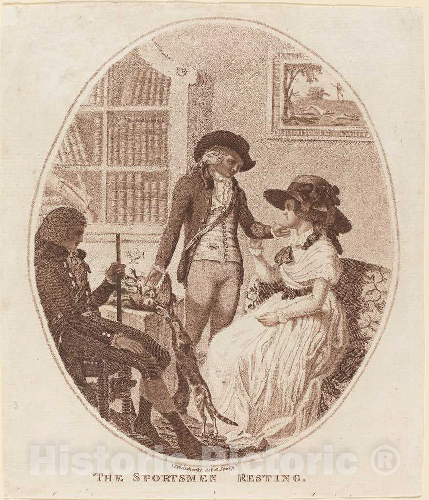 Art Print : Isaac Cruikshank, The Sportsmen Resting - Vintage Wall Art