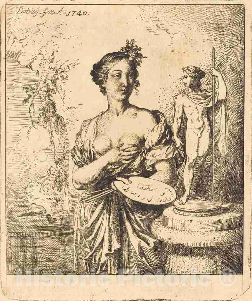Art Print : Christian Wilhelm Ernst Dietrich, Painting, 1740 - Vintage Wall Art