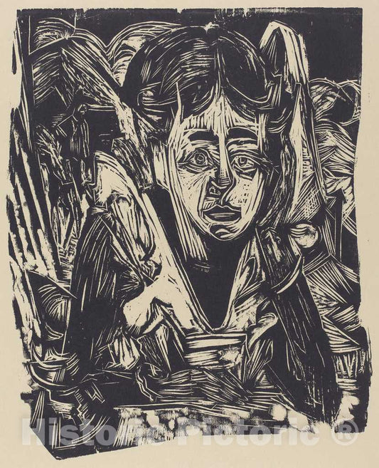 Art Print : Ernst Ludwig Kirchner, Girl Dreaming, 1918 - Vintage Wall Art