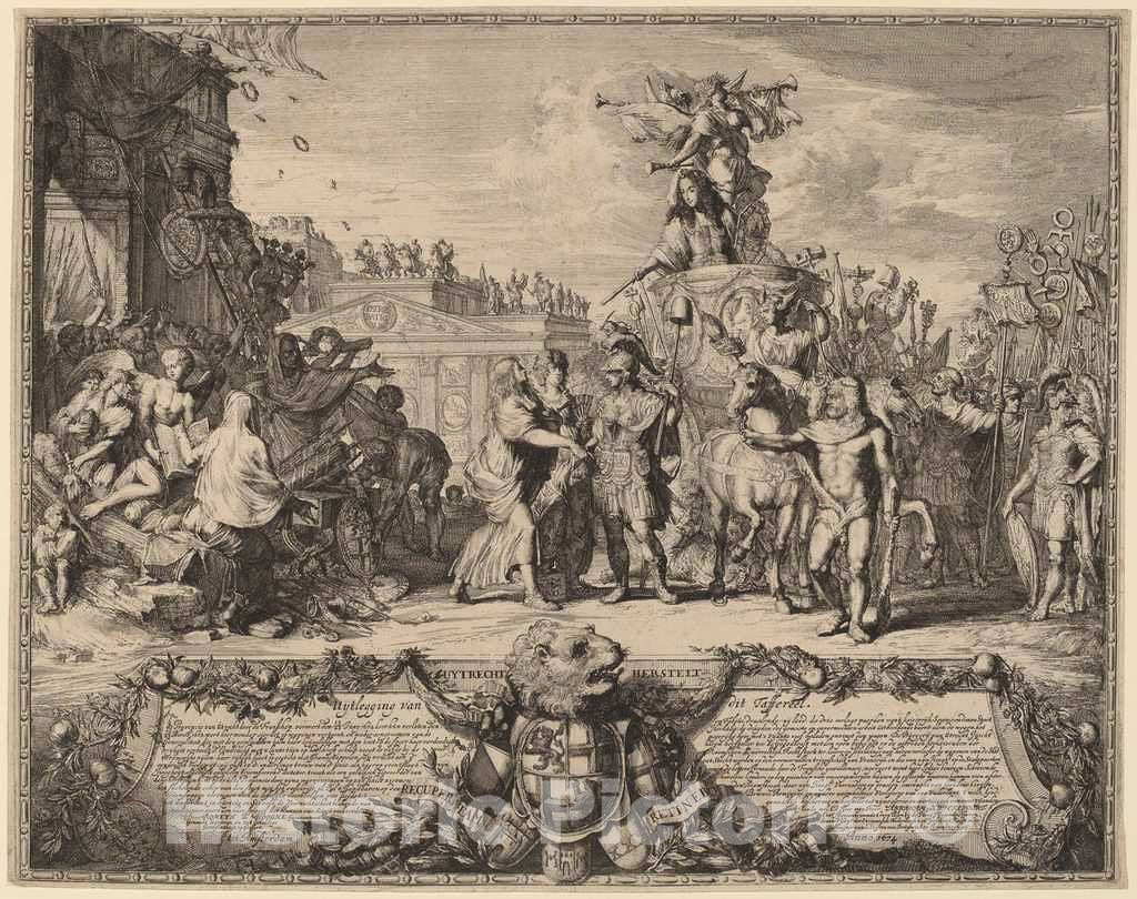 Art Print : Romeyn de Hooghe, Uytrecht Herstelt (The Recapture of Utrecht, 1673), 1674 - Vintage Wall Art