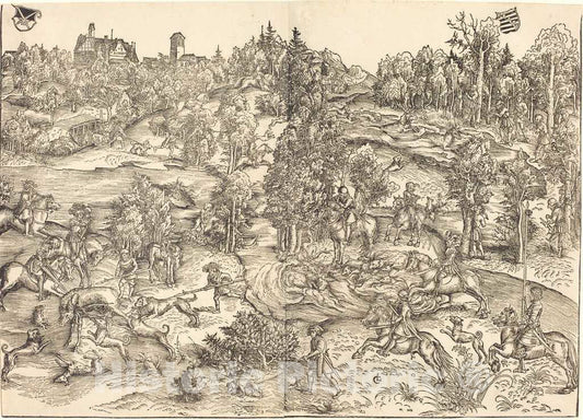Art Print : Lucas Cranach The Elder, The Stag Hunt - Vintage Wall Art