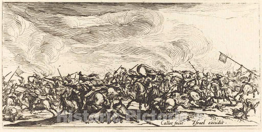 Art Print : Jacques Callot, The Cavalry Combat with Swords, c.1633 - Vintage Wall Art