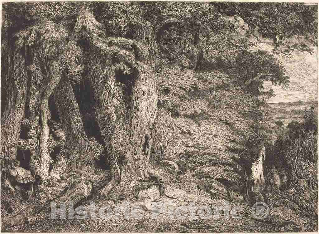 Art Print : Paul Huet, Entrance to The Forest, c. 1846 - Vintage Wall Art