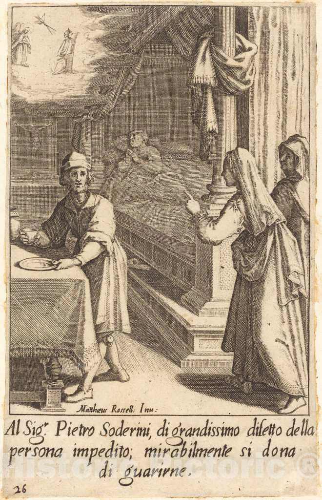 Art Print : Callot After Matteo Rosselli, Pietro Soderini, 1619 - Vintage Wall Art