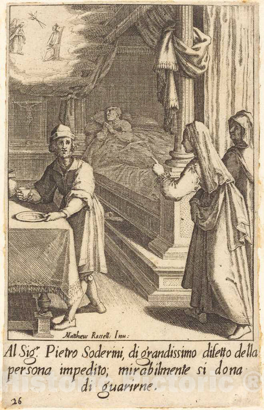 Art Print : Callot After Matteo Rosselli, Pietro Soderini, 1619 - Vintage Wall Art