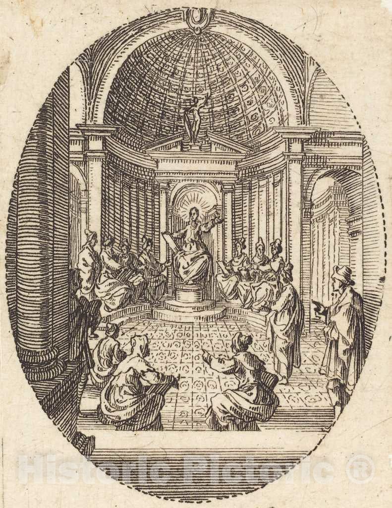 Art Print : Jacques Callot, Christ Among The Doctors, c. 1631 - Vintage Wall Art