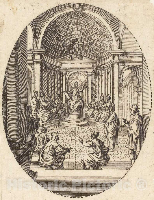 Art Print : Jacques Callot, Christ Among The Doctors, c. 1631 - Vintage Wall Art