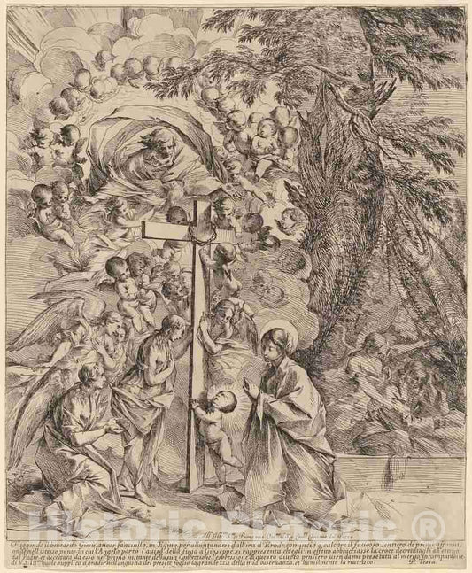 Art Print : Pietro Testa, The Infant Christ at The Foot of The Cross - Vintage Wall Art
