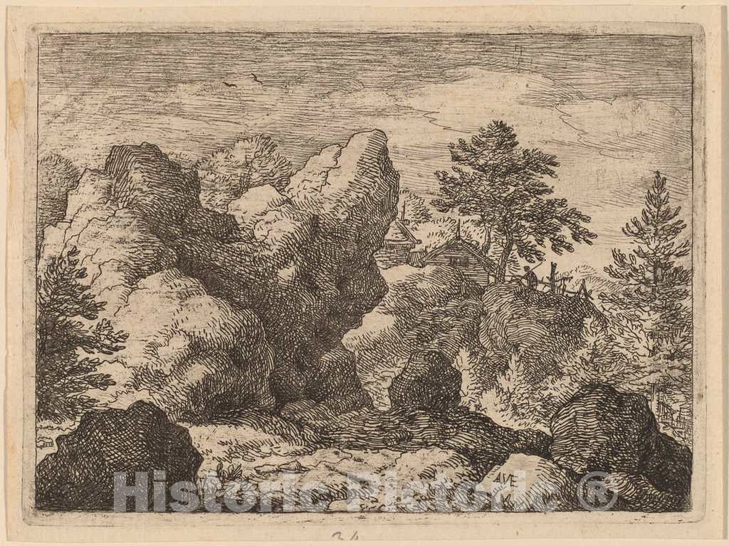 Art Print : Allart Van Everdingen, The Pointed Rock, c.1651 - Vintage Wall Art