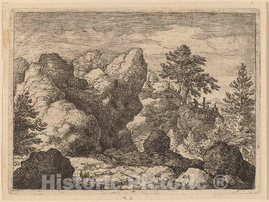 Art Print : Allart Van Everdingen, The Pointed Rock, c.1651 - Vintage Wall Art