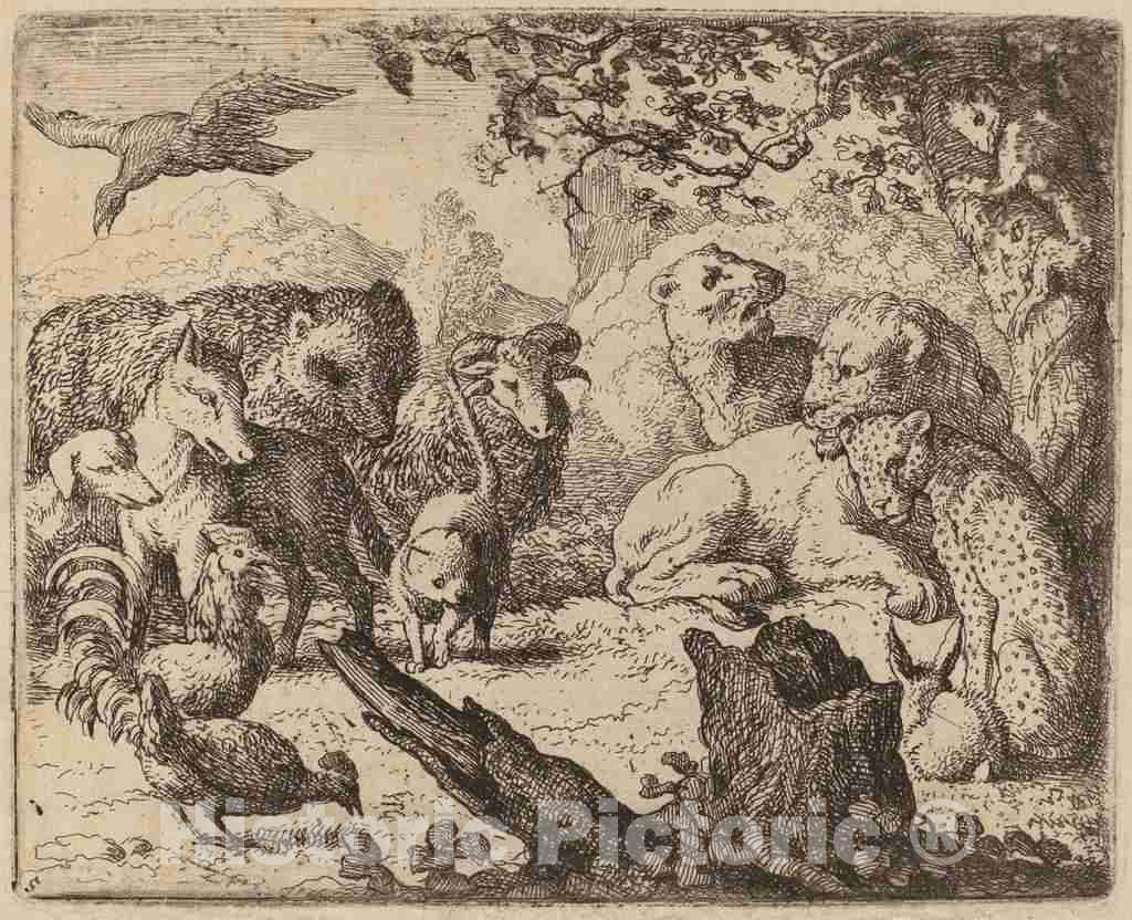 Art Print : Allart Van Everdingen, The Lion Announces a Peace, c.1651 - Vintage Wall Art