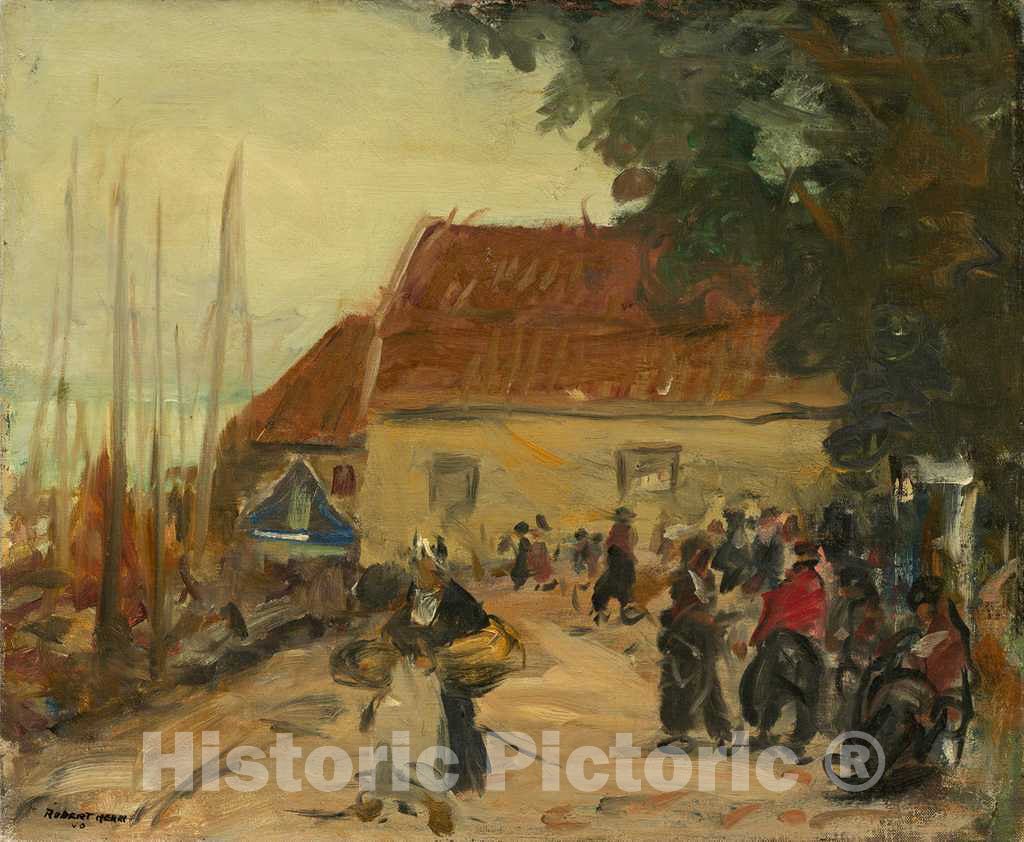 Art Print : Robert Henri, Volendam Street Scene, 1910 - Vintage Wall Art