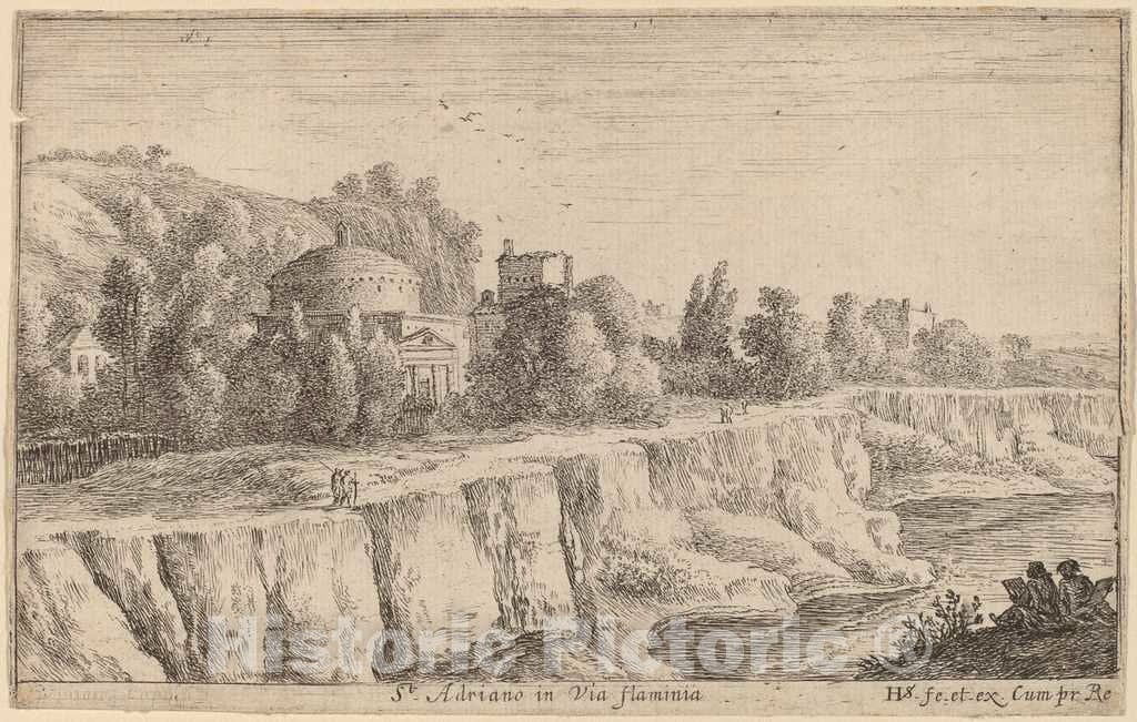 Art Print : Herman Van Swanevelt, Church of San Adrian on The Via Flaminia - Vintage Wall Art