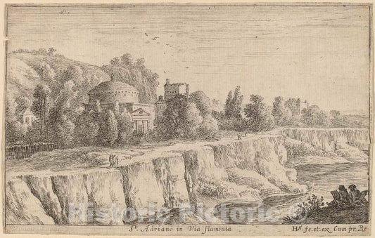 Art Print : Herman Van Swanevelt, Church of San Adrian on The Via Flaminia - Vintage Wall Art